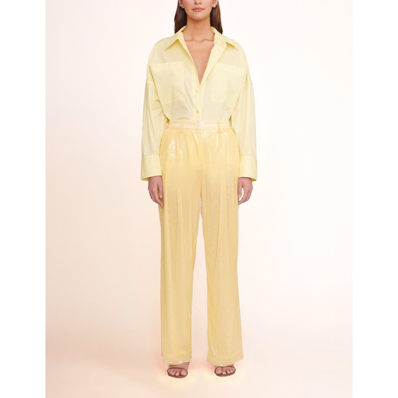 Staud 'Luisa' Yellow Sequin Embellished Pant Size 00 - NWT - Picture 1 of 4